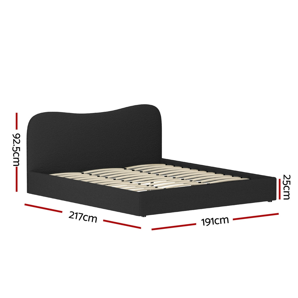 Dara Bouclé Bed Frame – Black – King