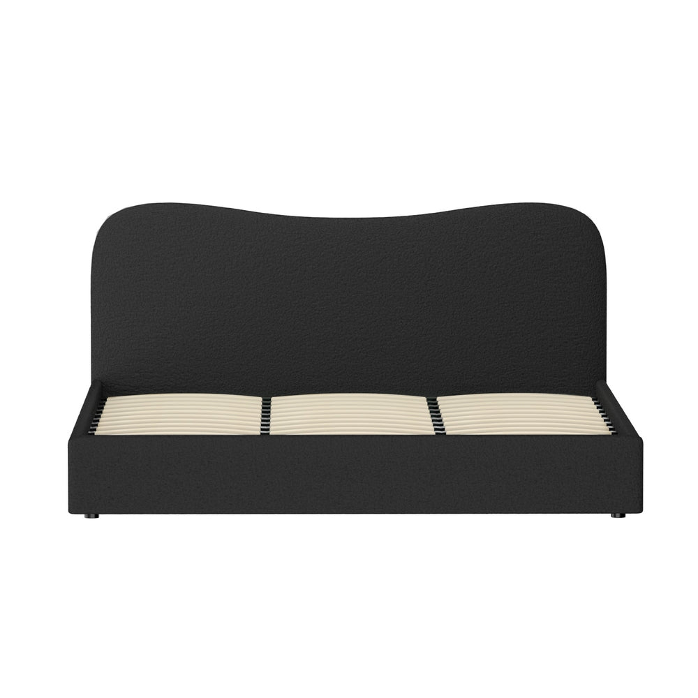 Dara Bouclé Bed Frame – Black – King