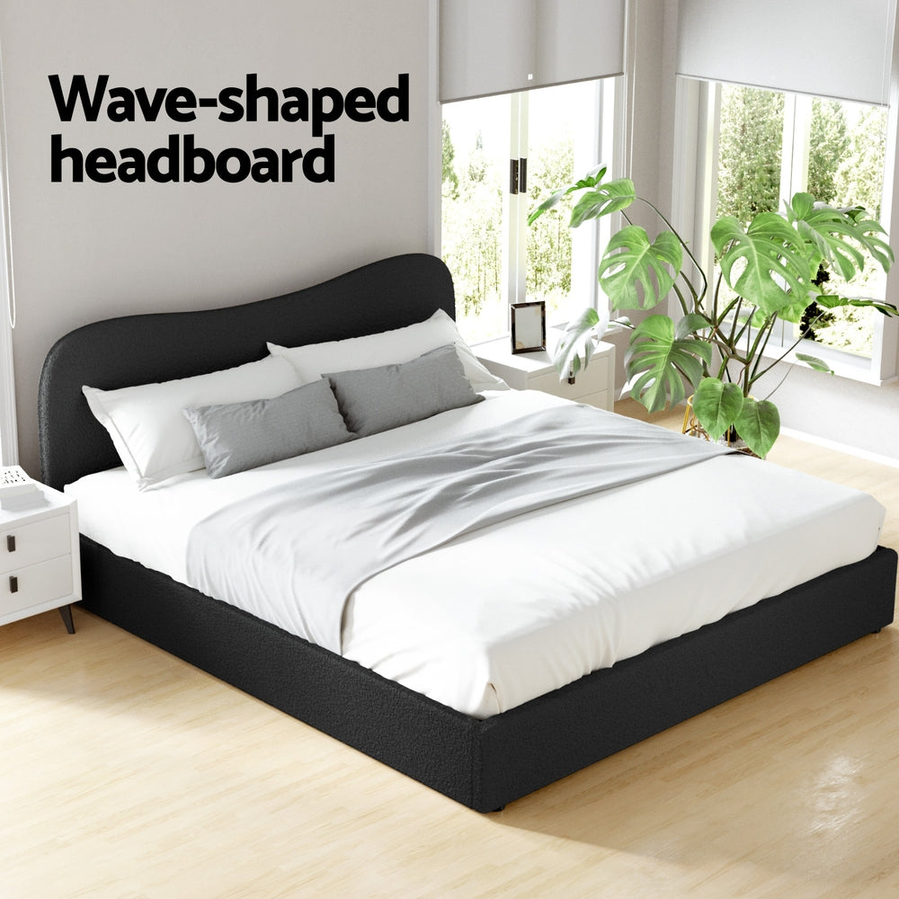 Dara Bouclé Bed Frame – Black – King