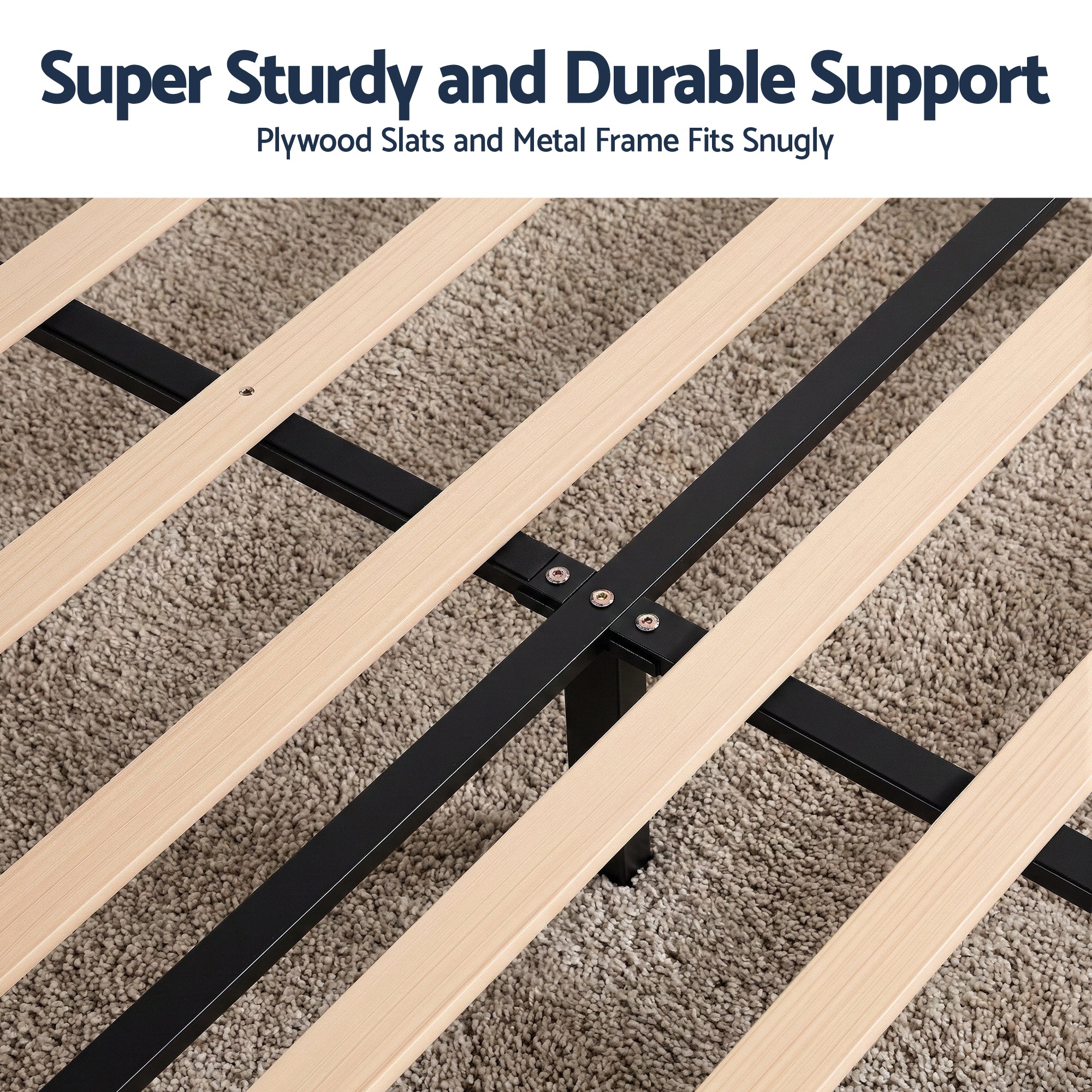 Hush Platform Bed Frame – Black Velvet – Queen