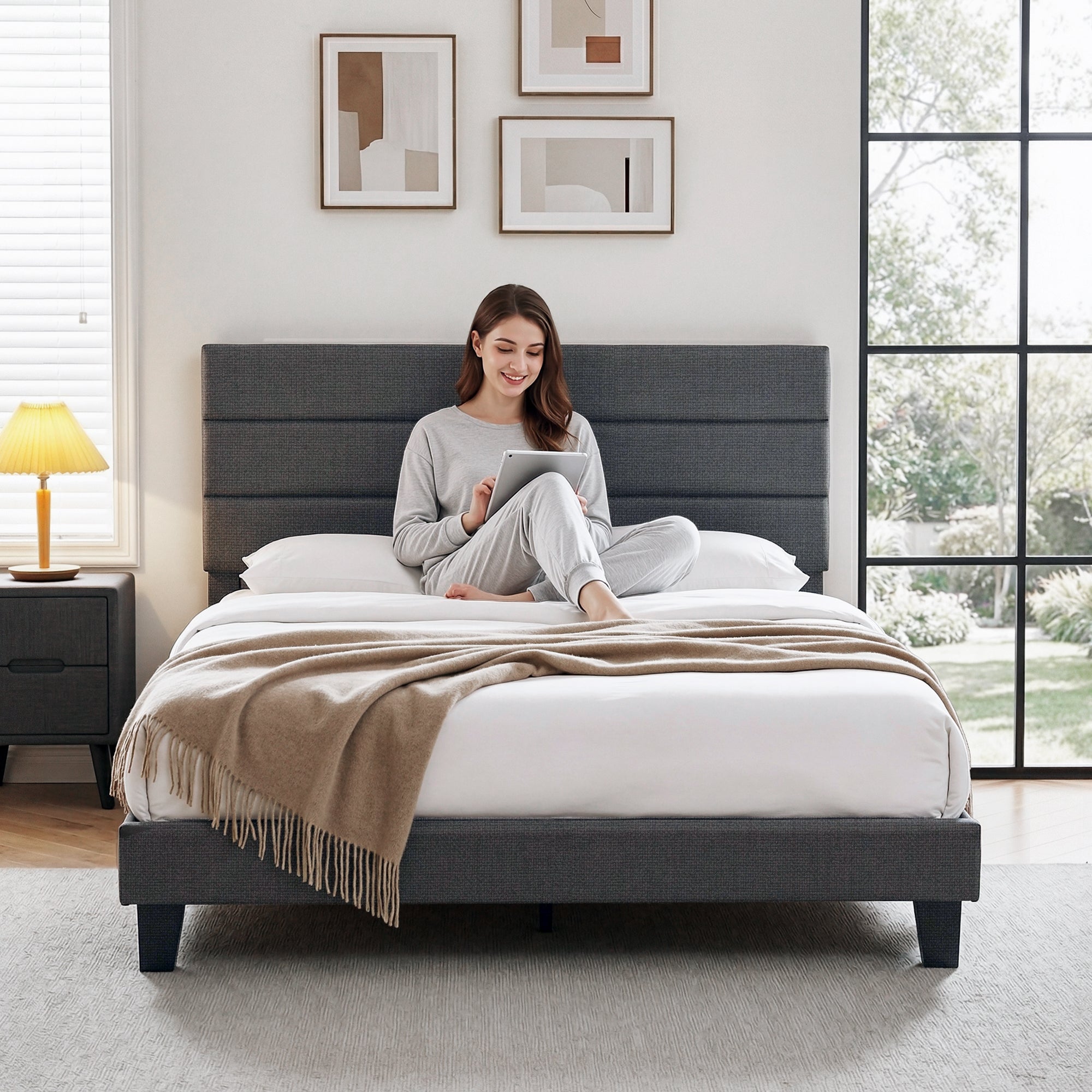 Hush Platform Bed Frame – Charcoal – Queen