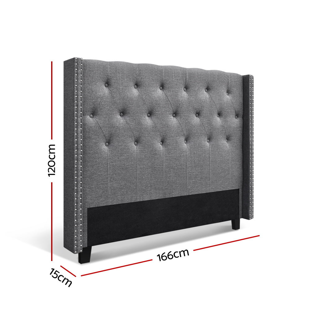 Arcon Linen Bed Head – Brown – Queen