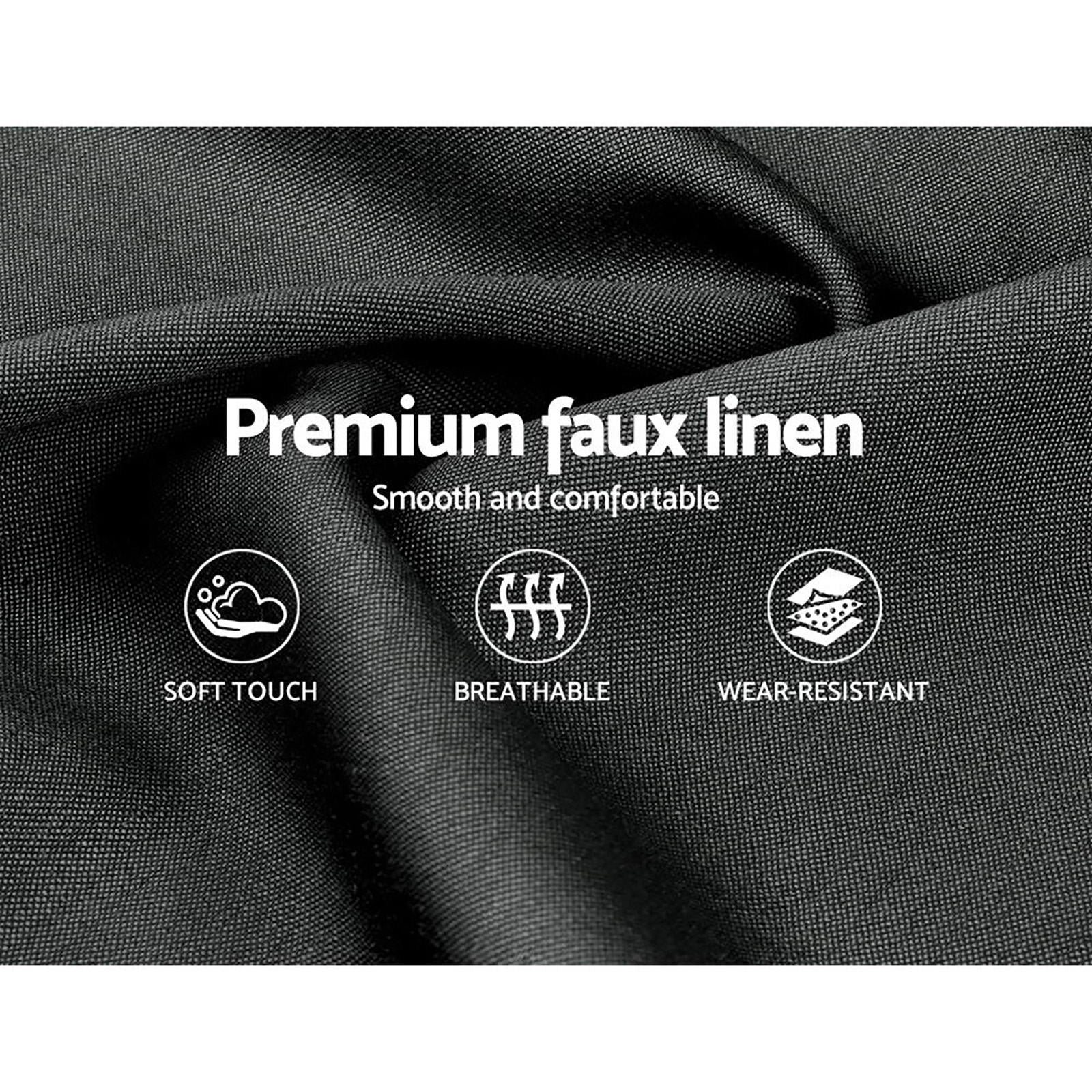 Tivara Linen Upholstered Bed Frame – Charcoal – Double