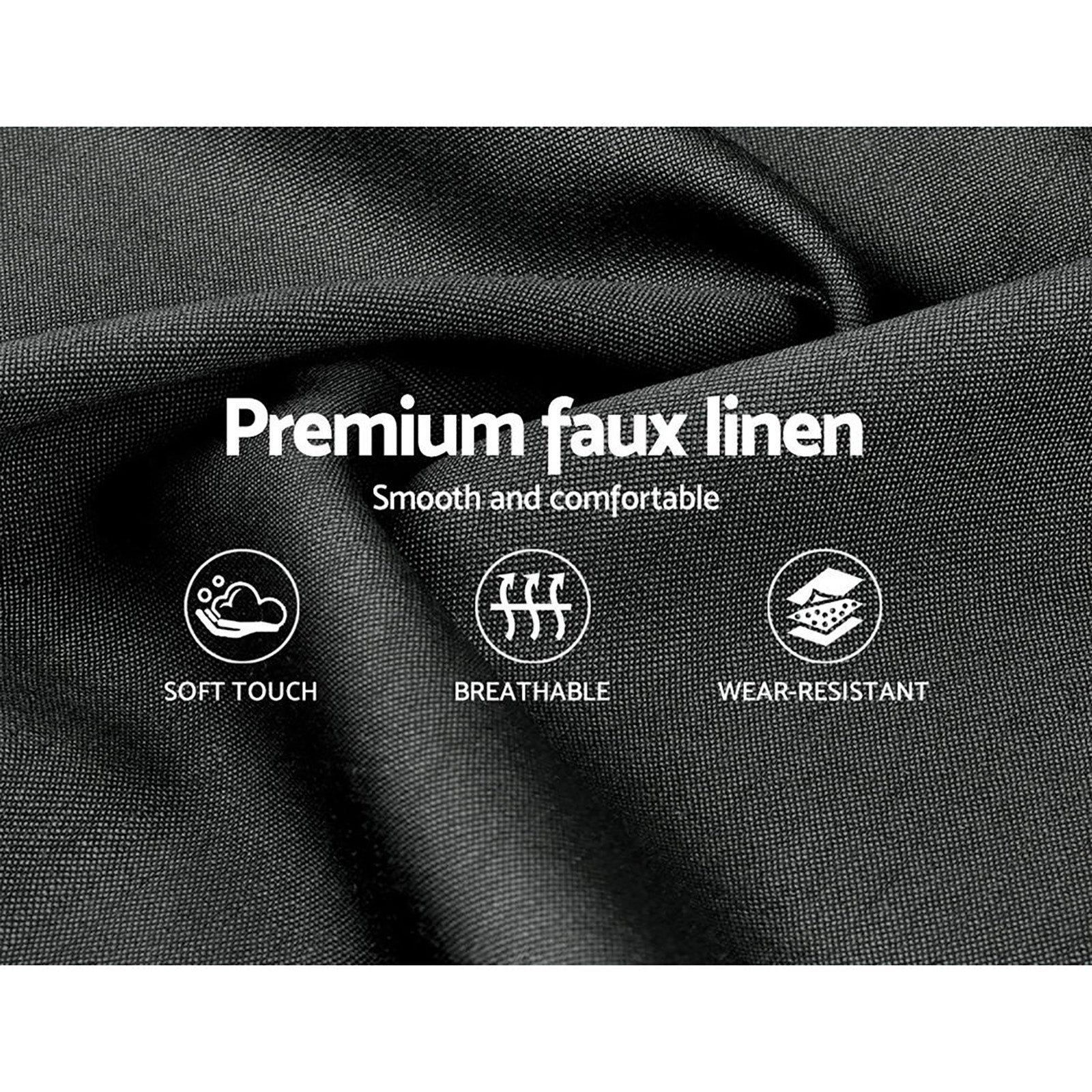 Marston Linen Bed Frame – Charcoal – Queen