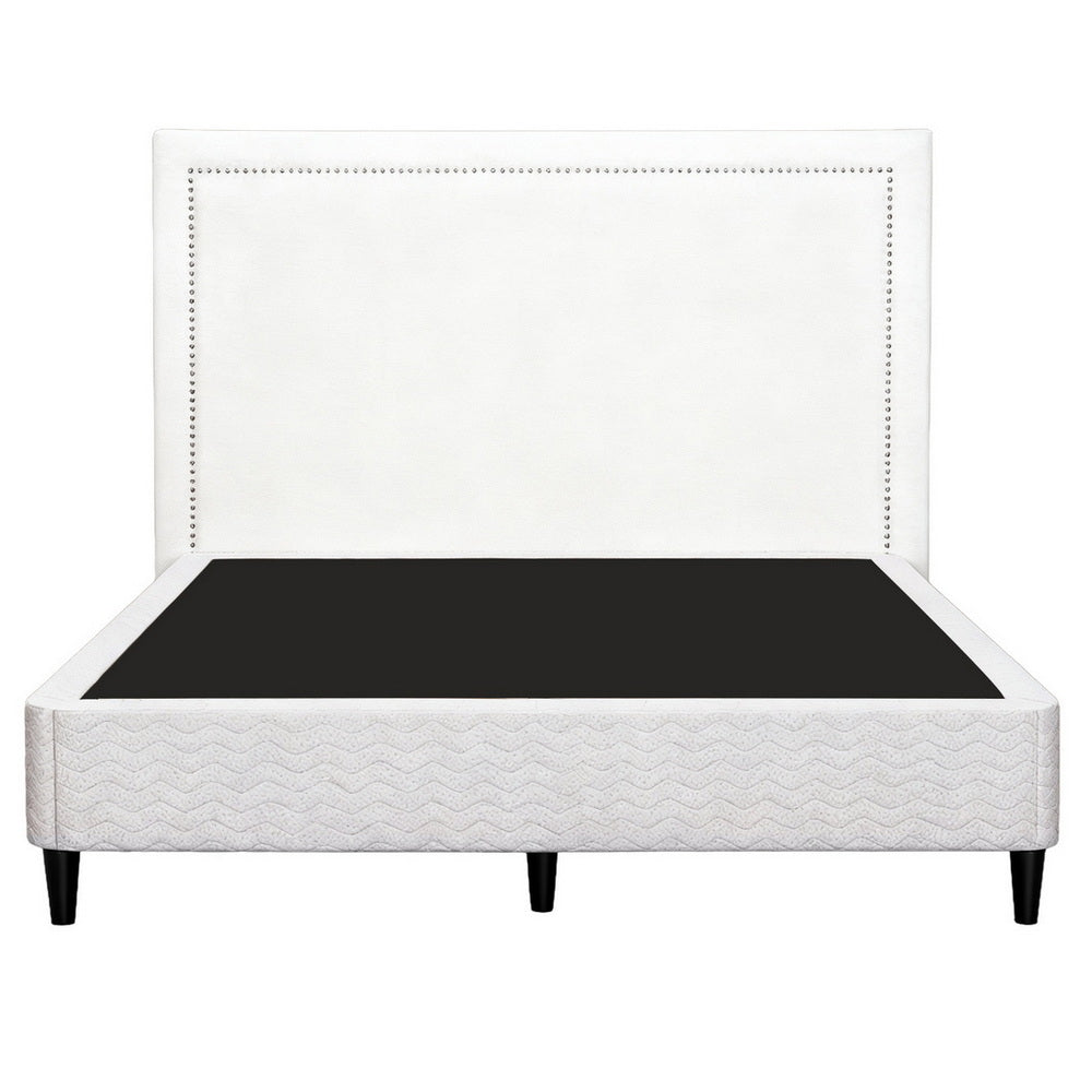 Mason Platform Bed Frame & Headboard Set – Grey & Beige – Queen