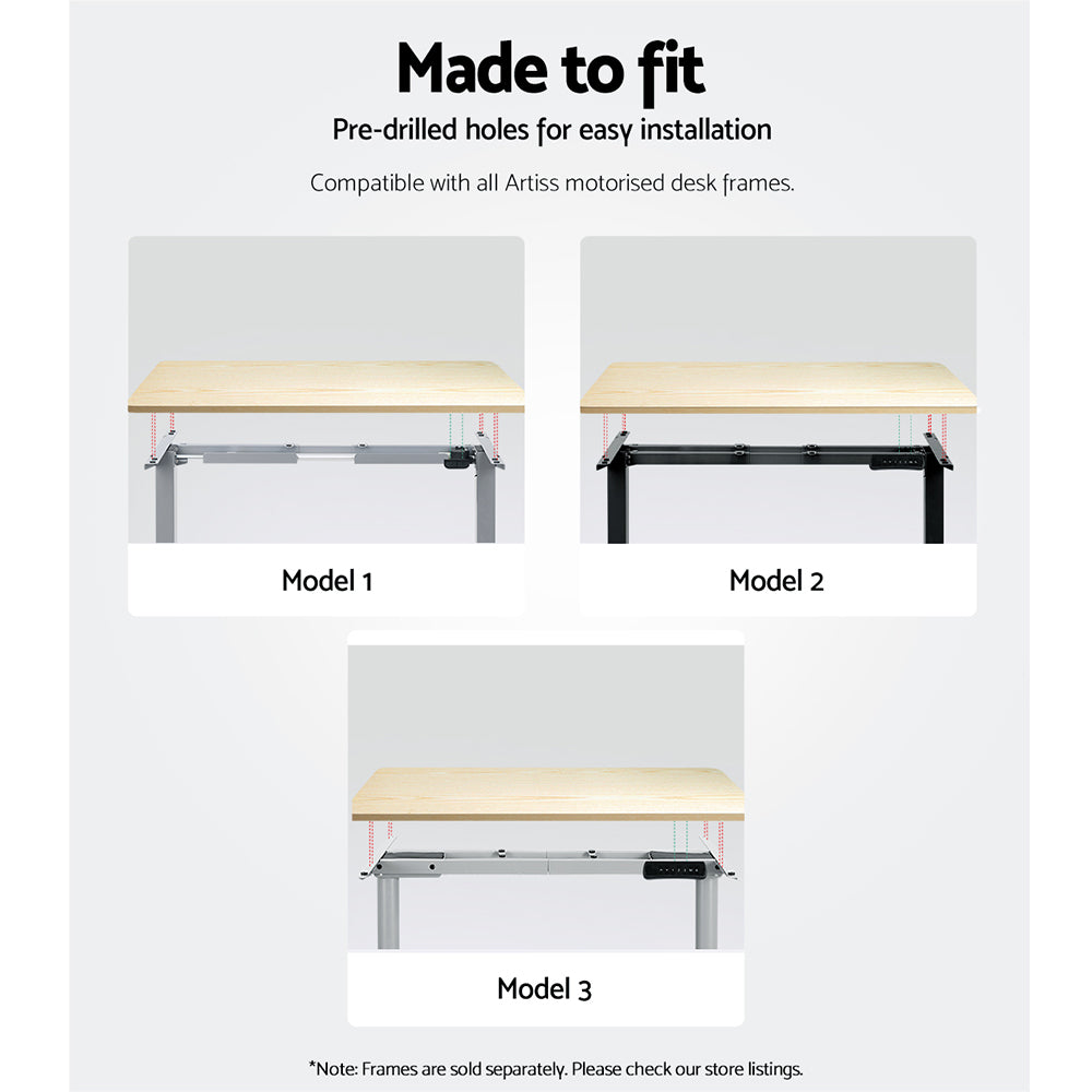 Serano Electric Desk Desktop – White Oak – 140 cm