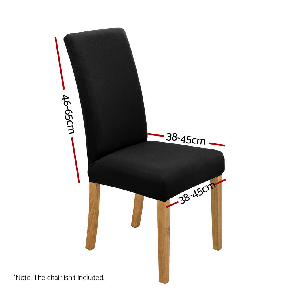 Stretch Spandex Chair Covers – Black – Set of 6