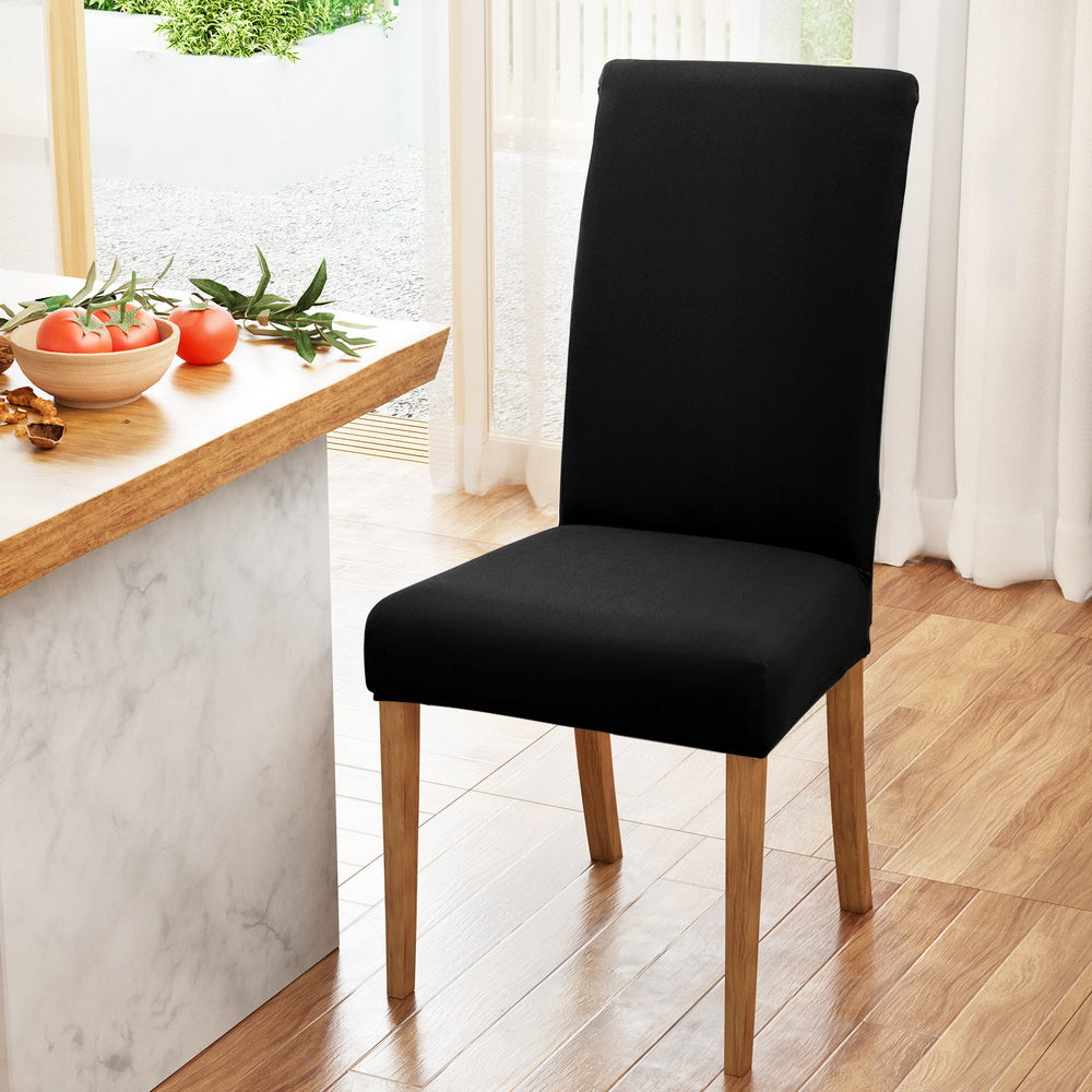 Stretch Spandex Chair Covers – Black – Set of 6