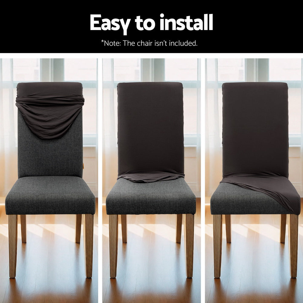 Marino Dining Chair Covers – Dark Grey – Set of 6