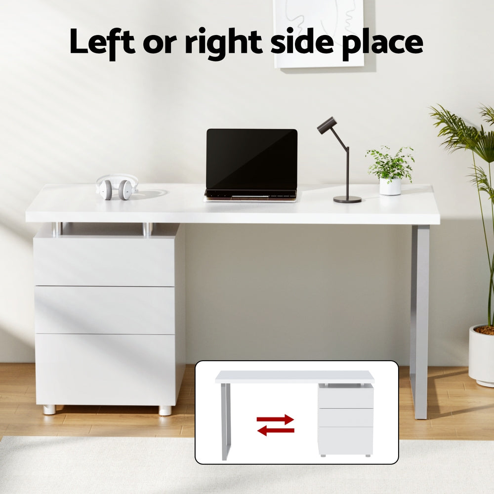 Halston Executive Desk & Chair Set – White – Complete Office Suite