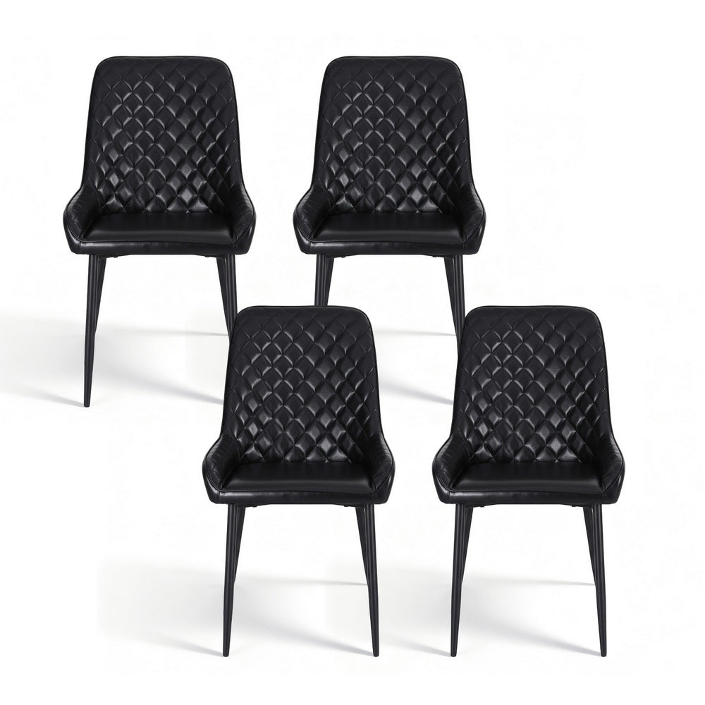 Cove Retro Dining Chairs – Black – Set of 4