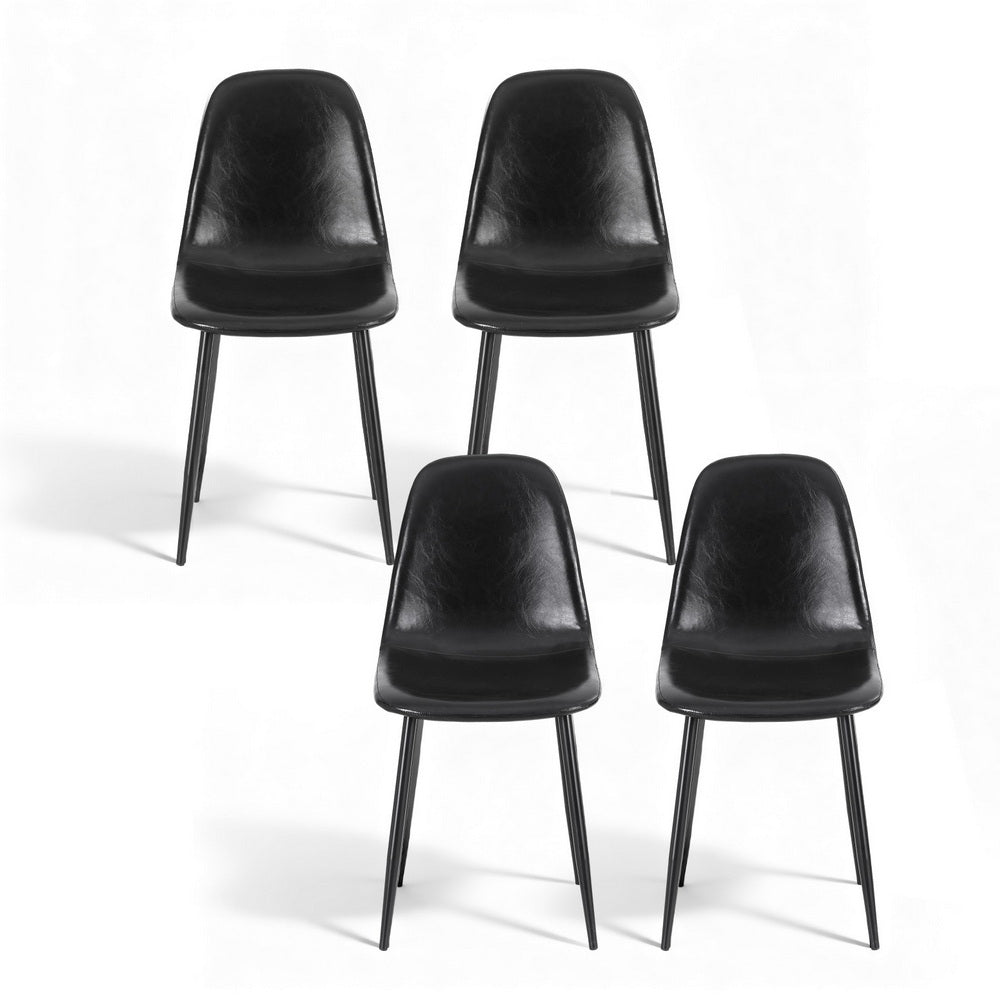Nova Retro Dining Chairs – Black – Set of 4