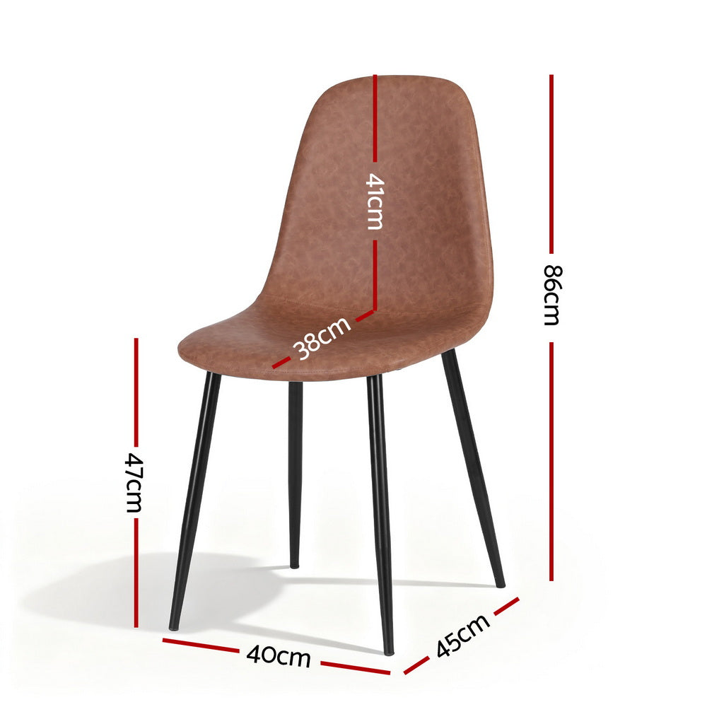 Cove Retro Dining Chairs – Brown – Set of 2