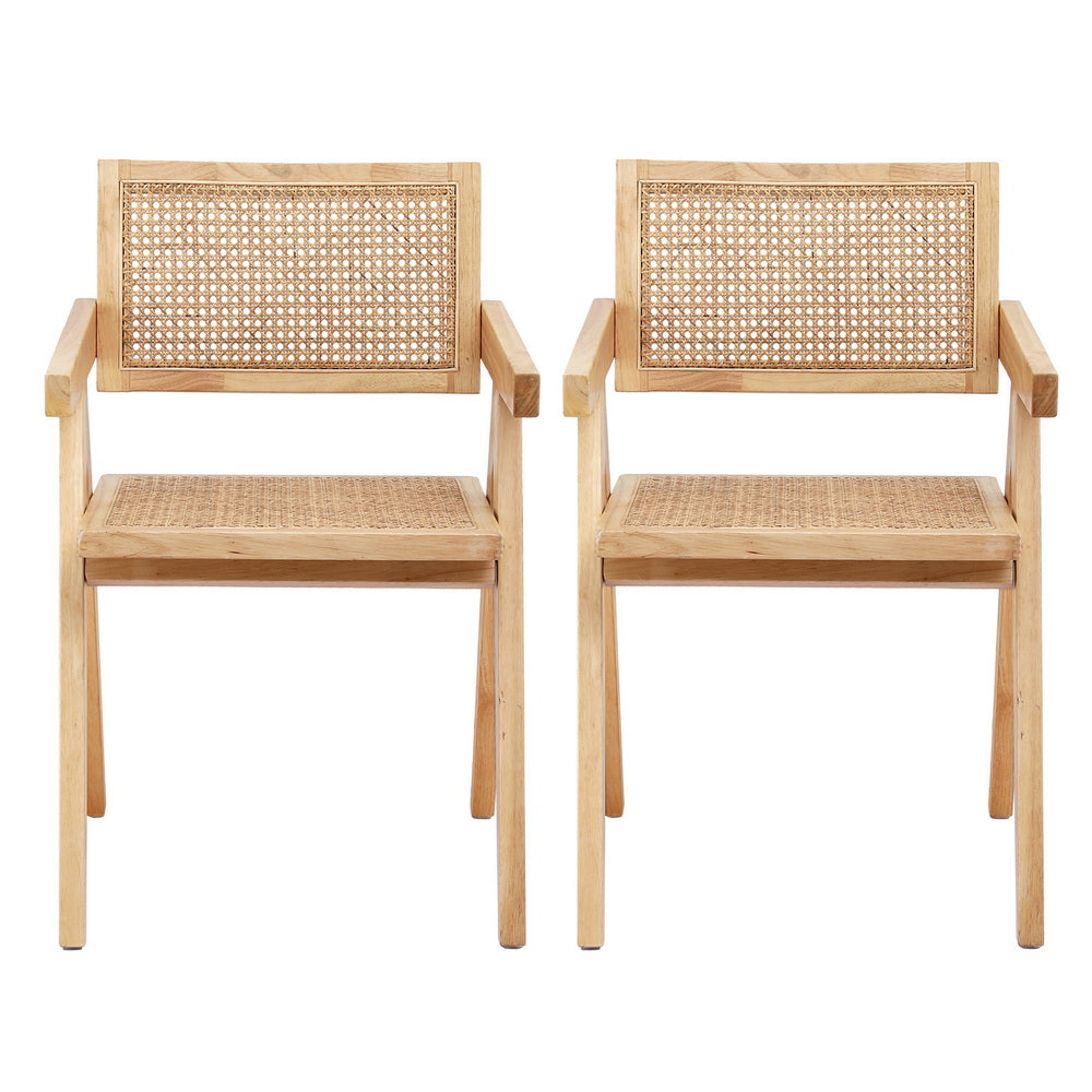 Atlas Rattan Dining Chairs – Natural – Set of 2