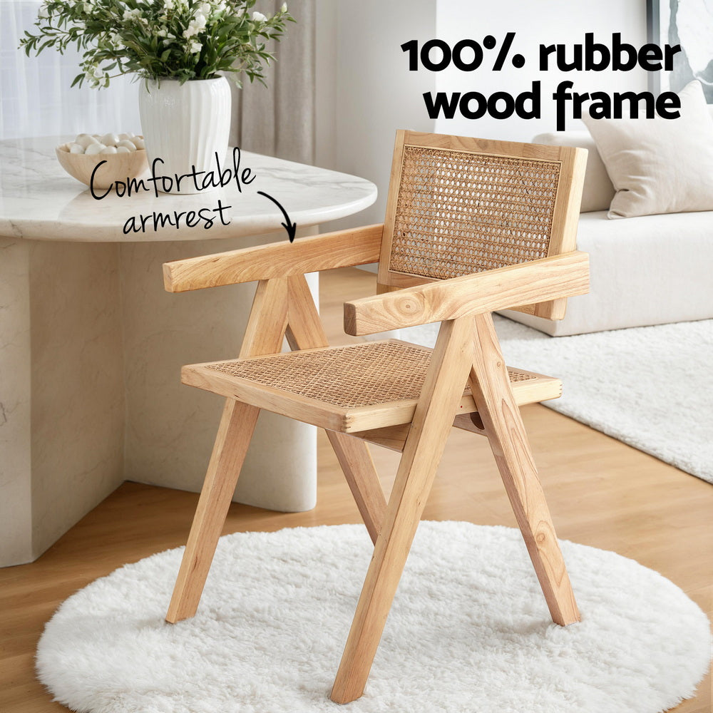 Atlas Rattan Dining Chairs – Natural – Set of 2