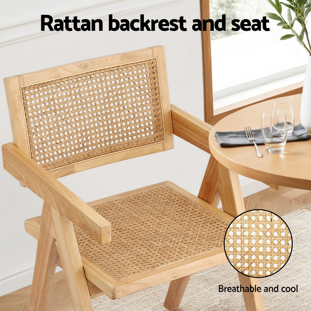 Atlas Rattan Dining Chairs – Natural – Set of 2