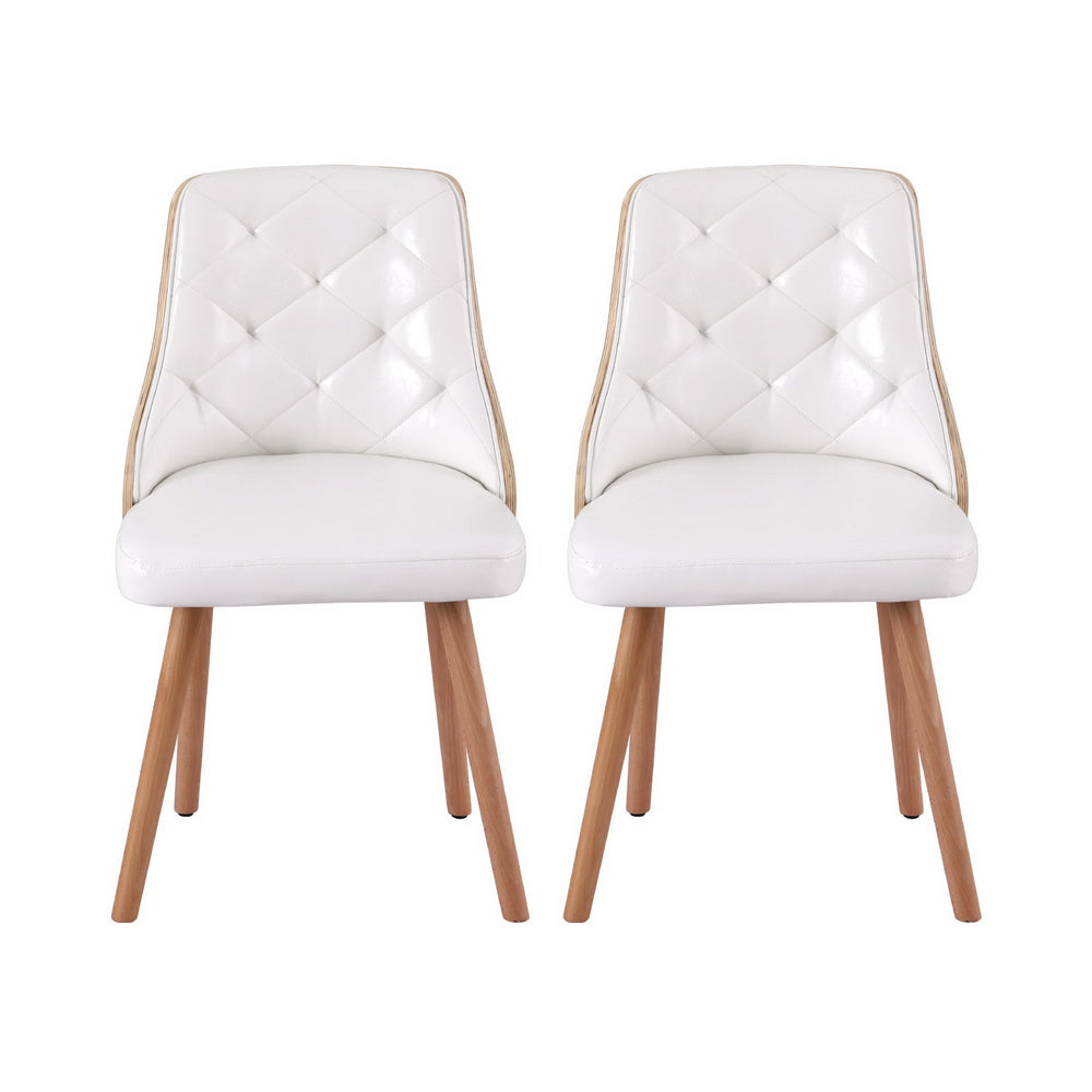 Stella Diamond Tufted Dining Chairs – White – Set of 4