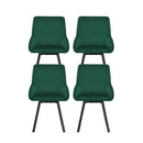 4 x Velvet Swivel Dining Chairs – Green Upholstery