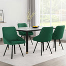 4 x Velvet Swivel Dining Chairs – Green Upholstery