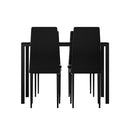 5 x Dining Chairs & Table Set – Black