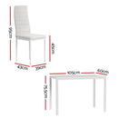 5 x Dining Chairs & Table Set – White