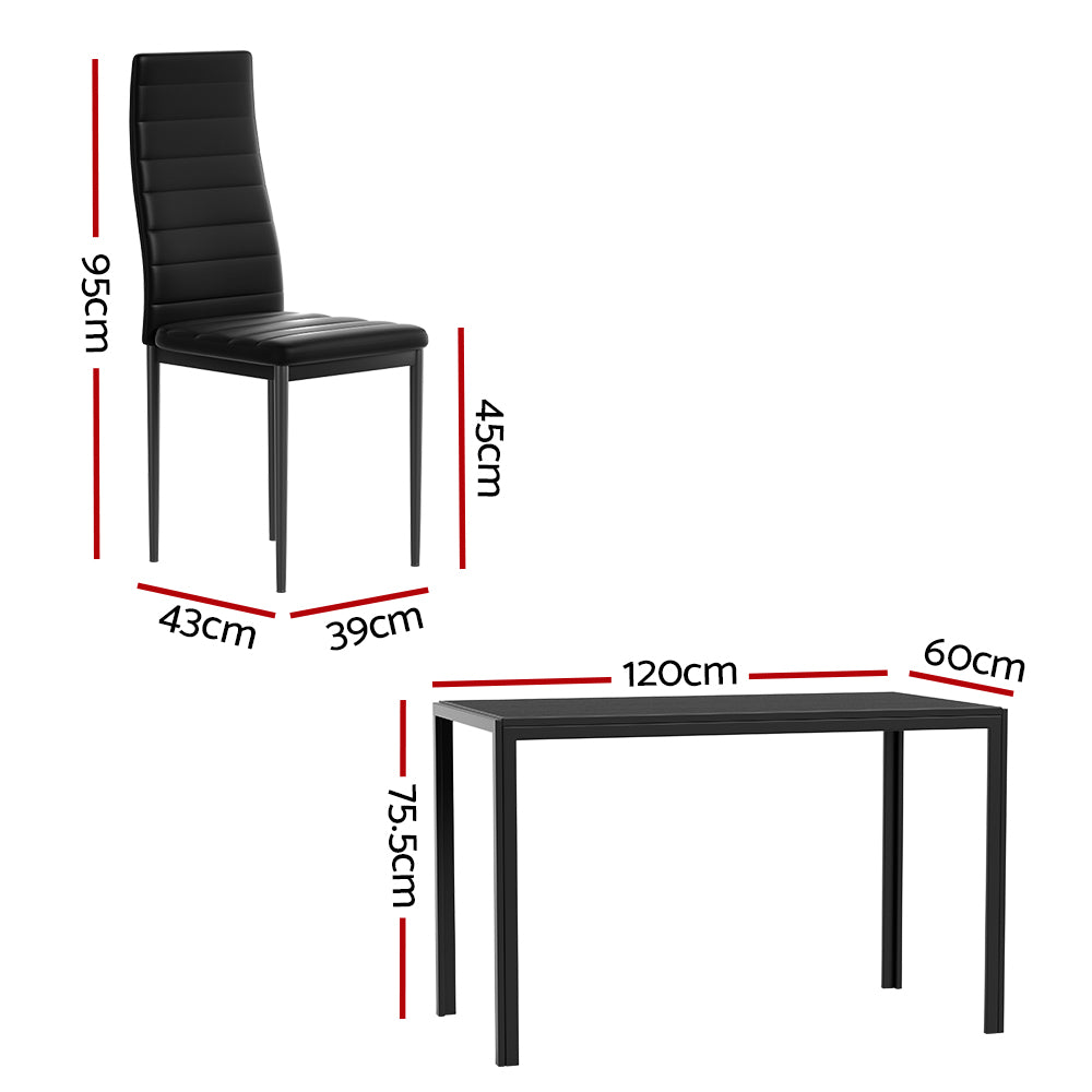 Meridian Dining Set – Black – 6 Seats