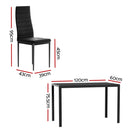 6 x Dining Chairs & Table Set – Black