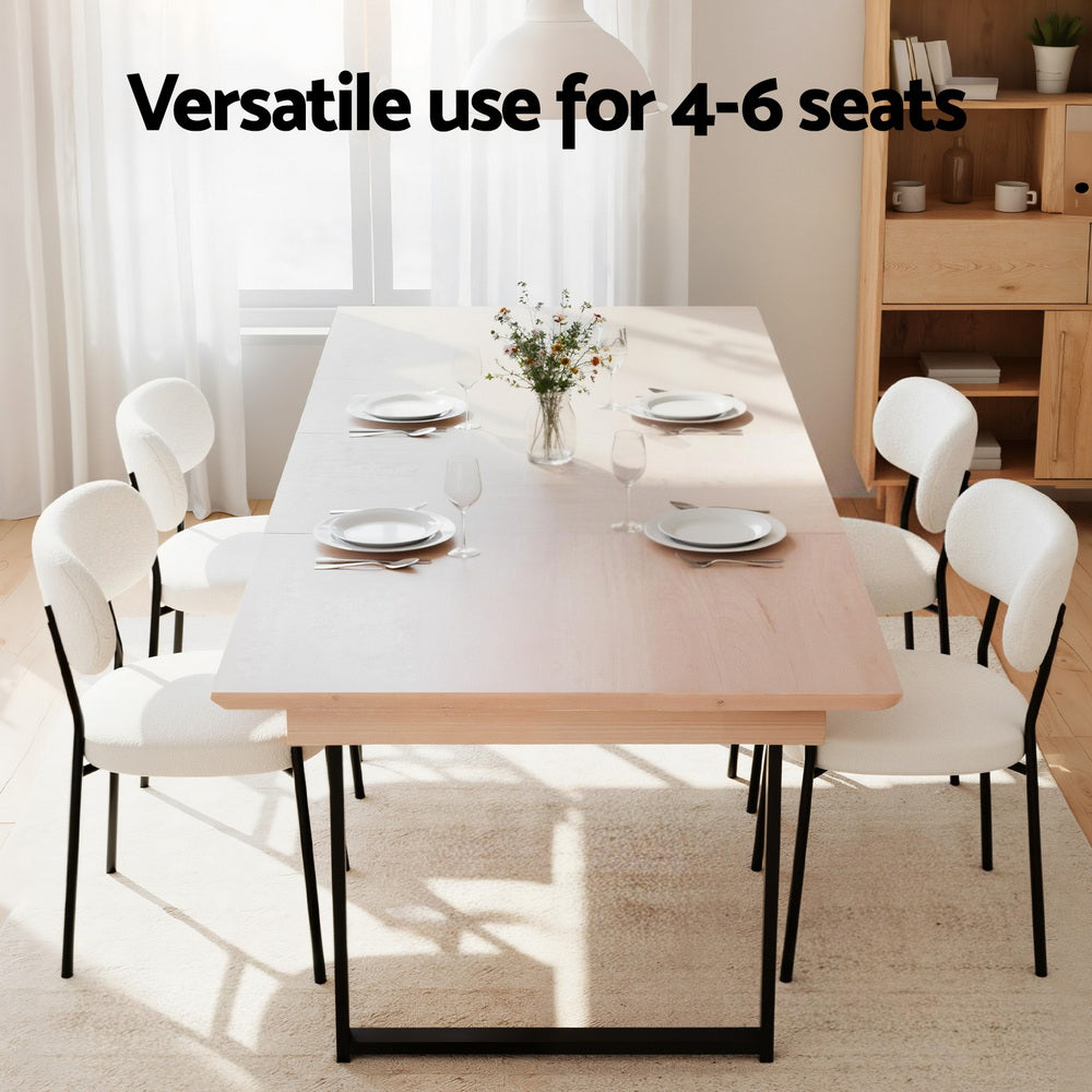 Haven Extendable Dining Table – Natural & Black – 200 cm