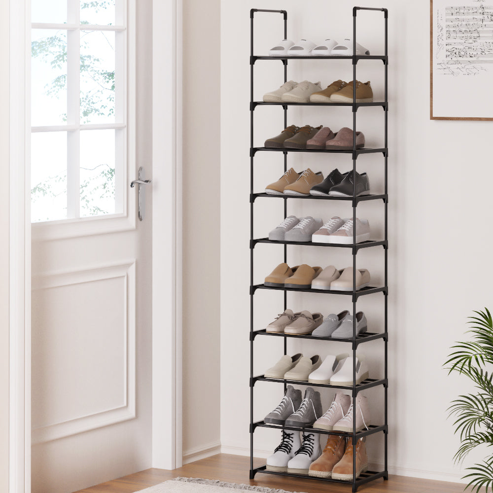 Shoe Rack DIY Stackable 10 - tier Black Dunn
