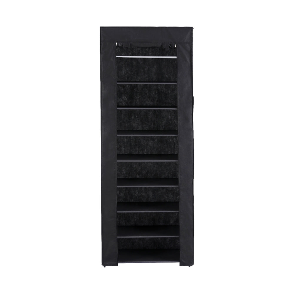 Zenith Shoe Rack Cabinet – Black – 10 Tier
