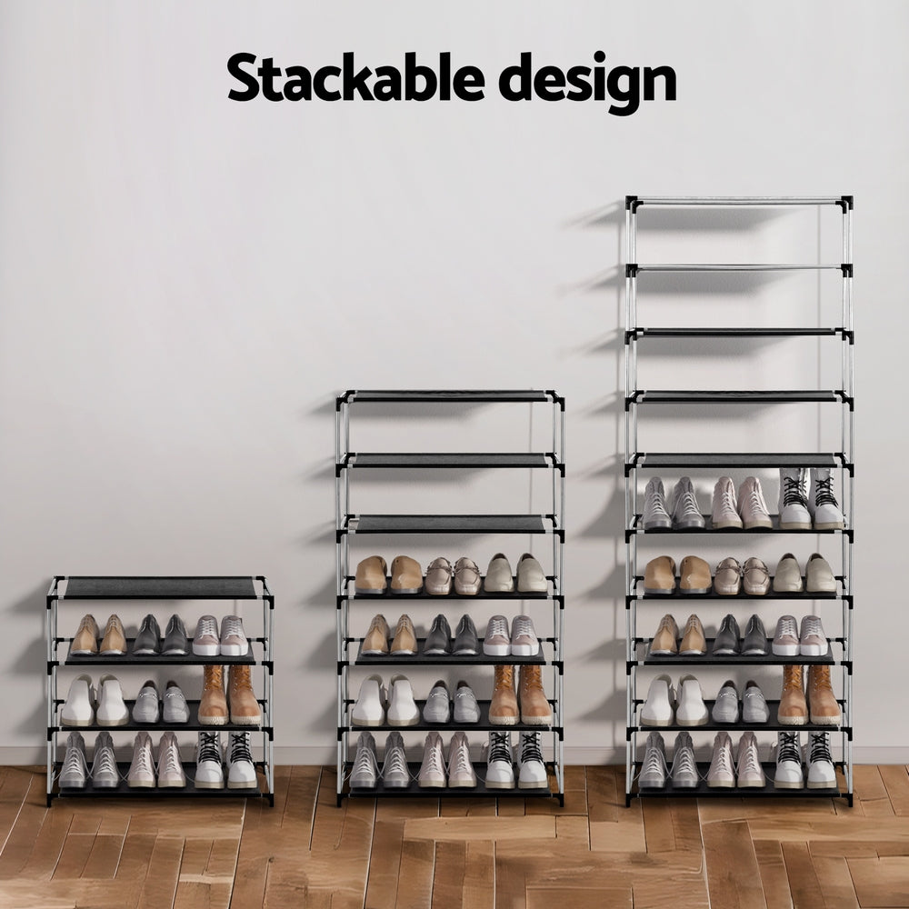 Zenith Shoe Rack Cabinet – Black – 10 Tier