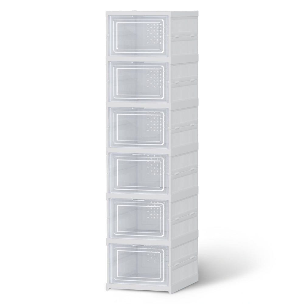Foldable Shoe Rack Organizer 6 Tier Storage Shelf Hallway