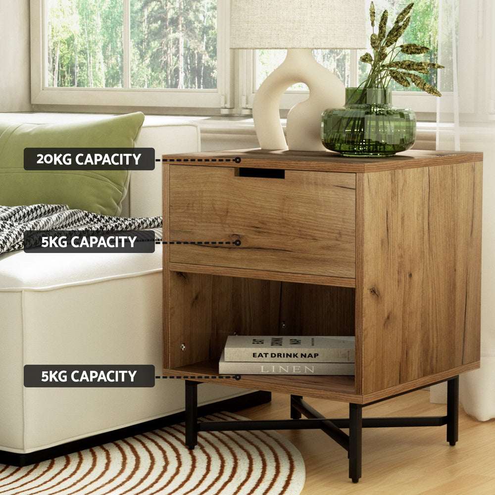 Kraven Bedside Table – Brown – 40 cm
