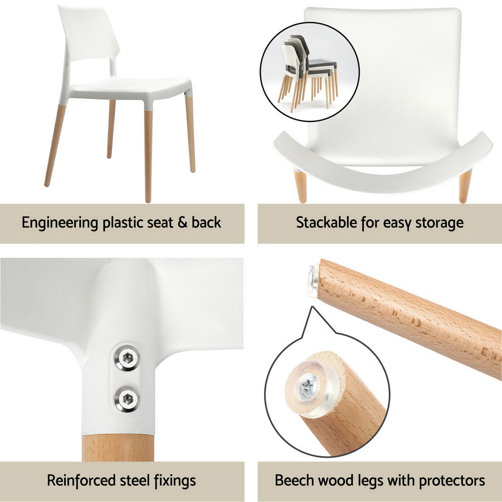 Haven Round Dining Set – White – 4 Seats
