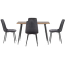 Dining Table and 4 Velvet Chairs – Grey