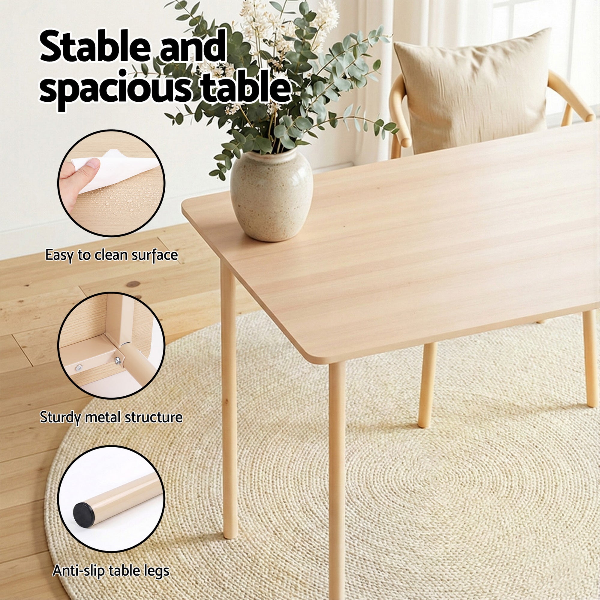Norden Scandinavian Dining Set – Beige / Cream – Set of 5