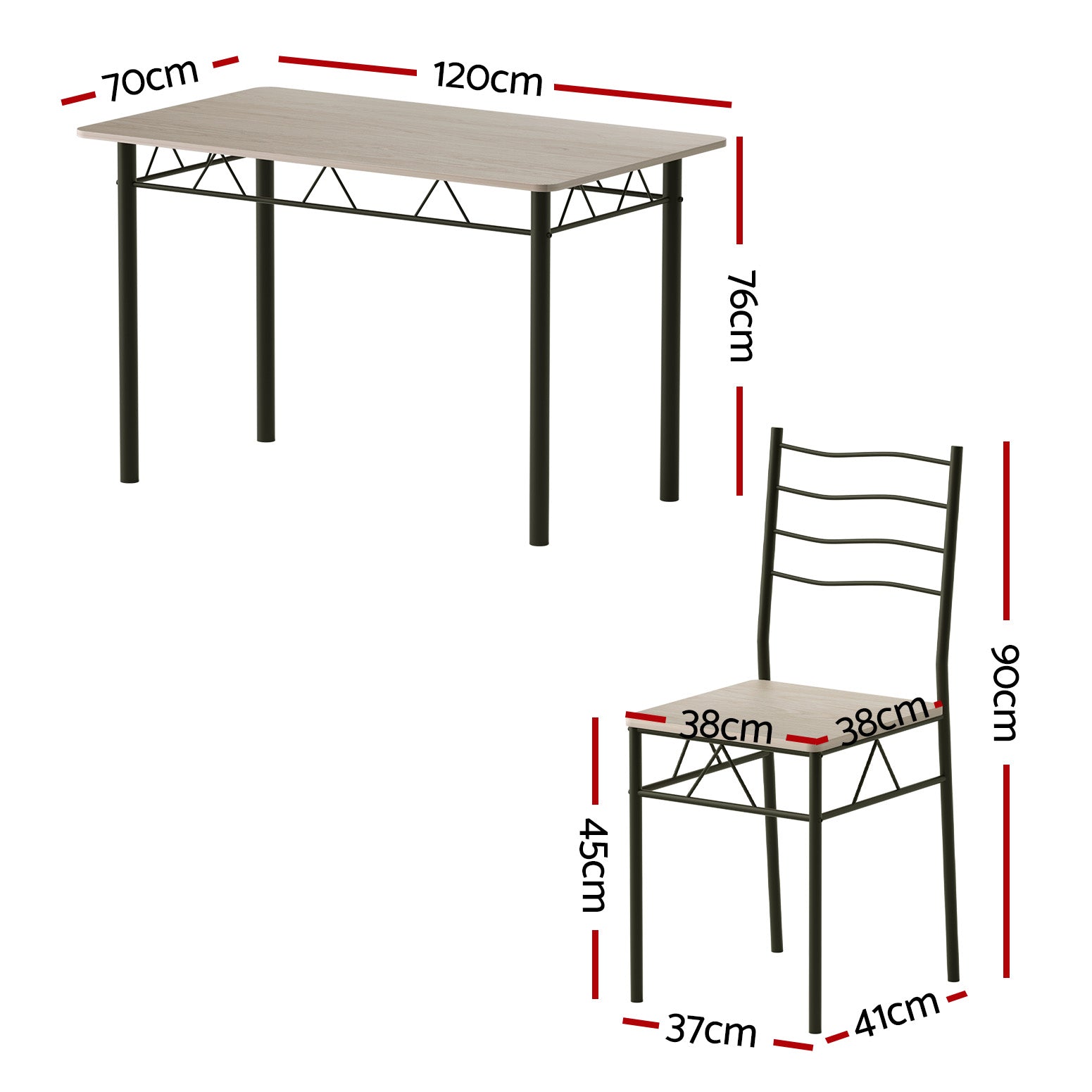 Hartwell Dining Set – Brown / Wood – Set of 5