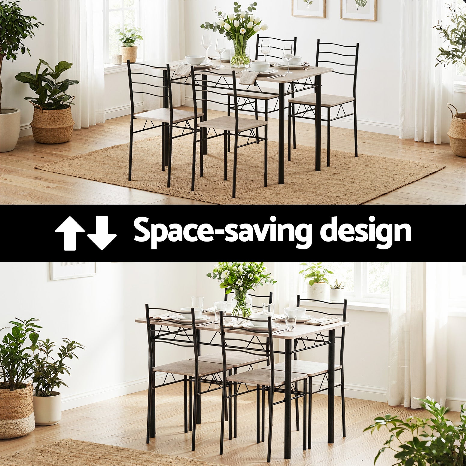 Hartwell Dining Set – Brown / Wood – Set of 5