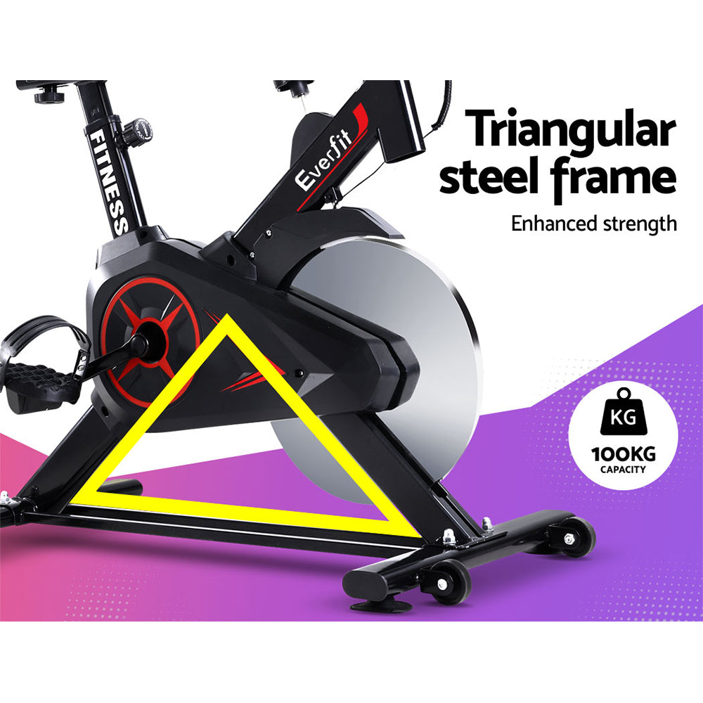 Velocity Adjustable Spin Exercise Bike – Black – 10kg Flywheel