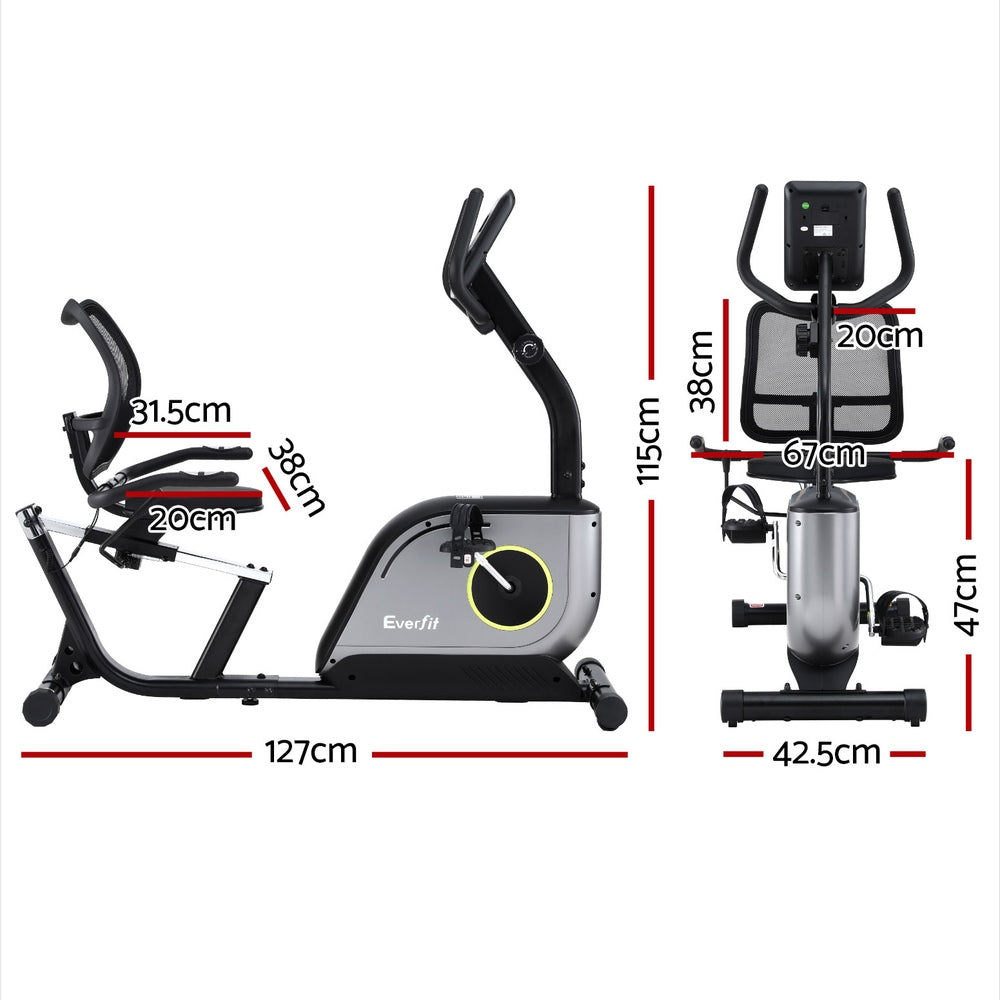 Velocity Recumbent Exercise Bike – Black – Magnetic System
