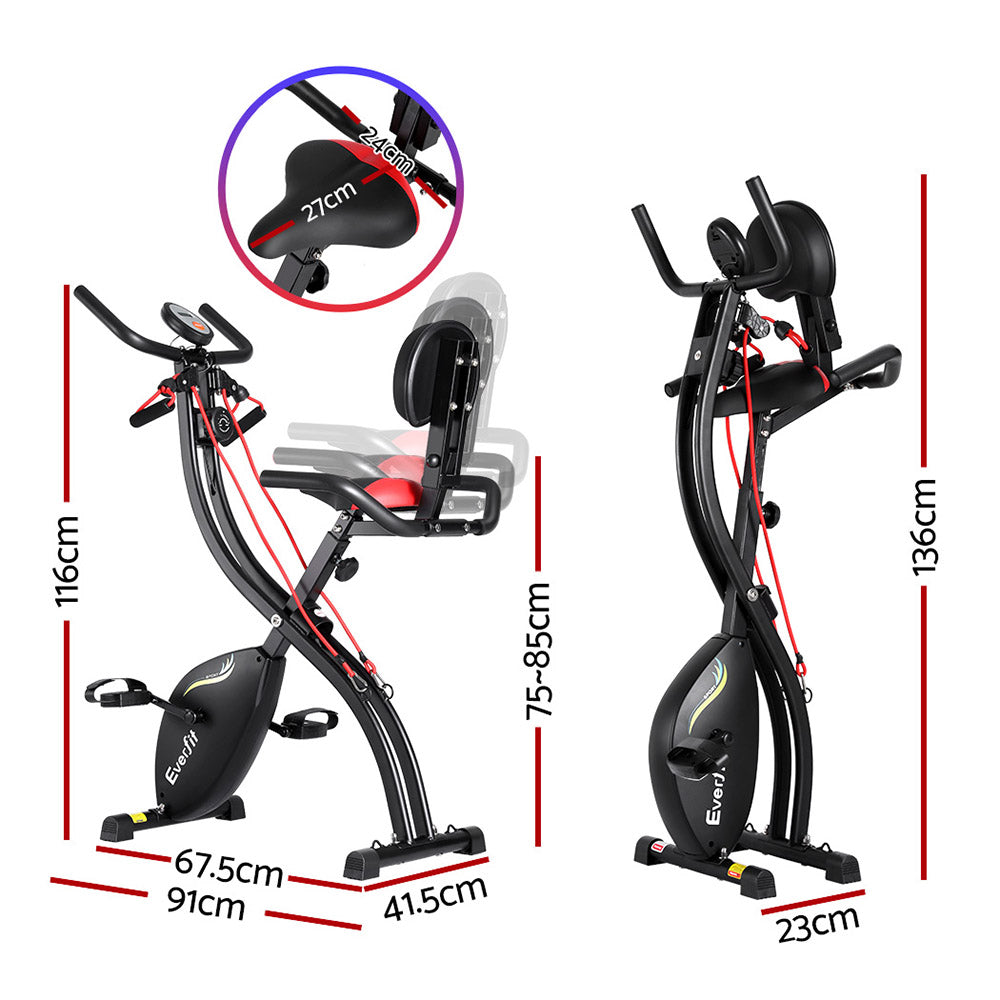 Nara Folding X-Bike – Black – With Resistance Rope
