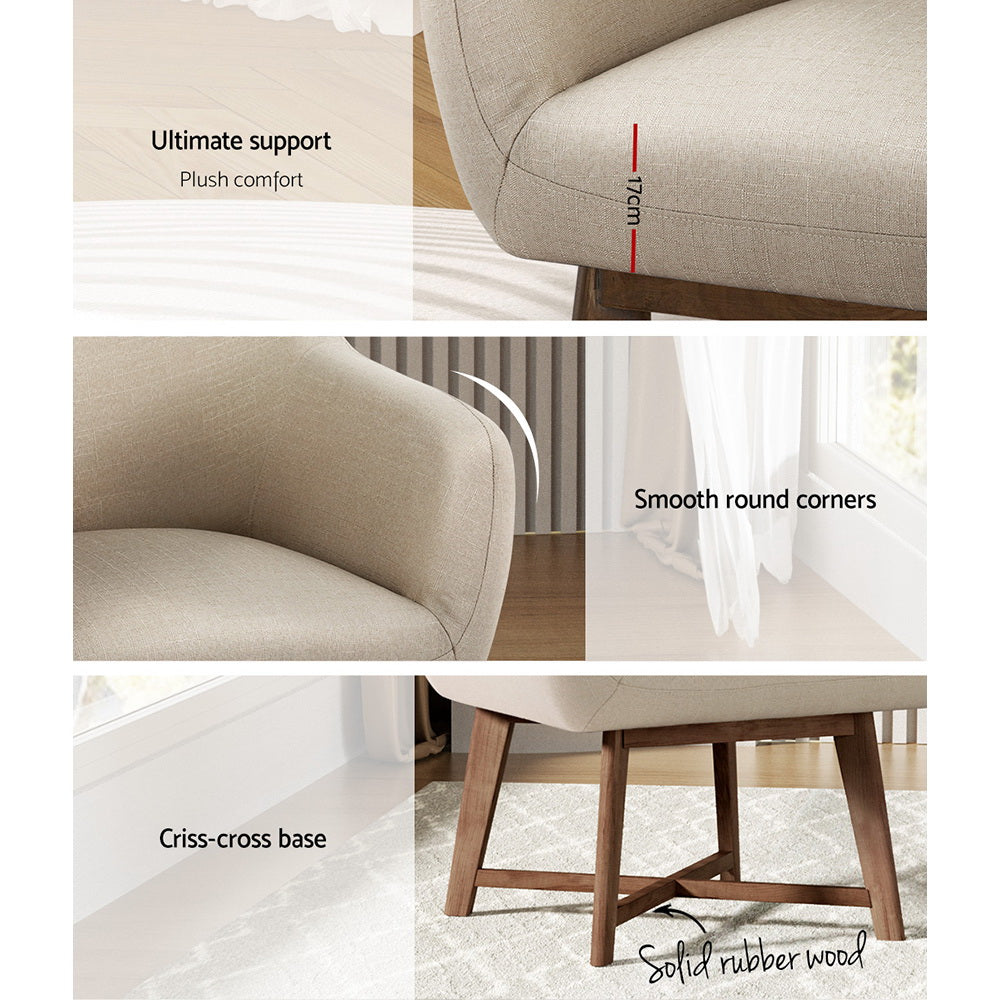 Aston Tub Armchair – Beige – Single