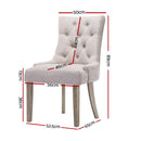 4 x Linen Dining Chairs – French Provincial Beige