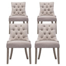 4 x Linen Dining Chairs – French Provincial Beige