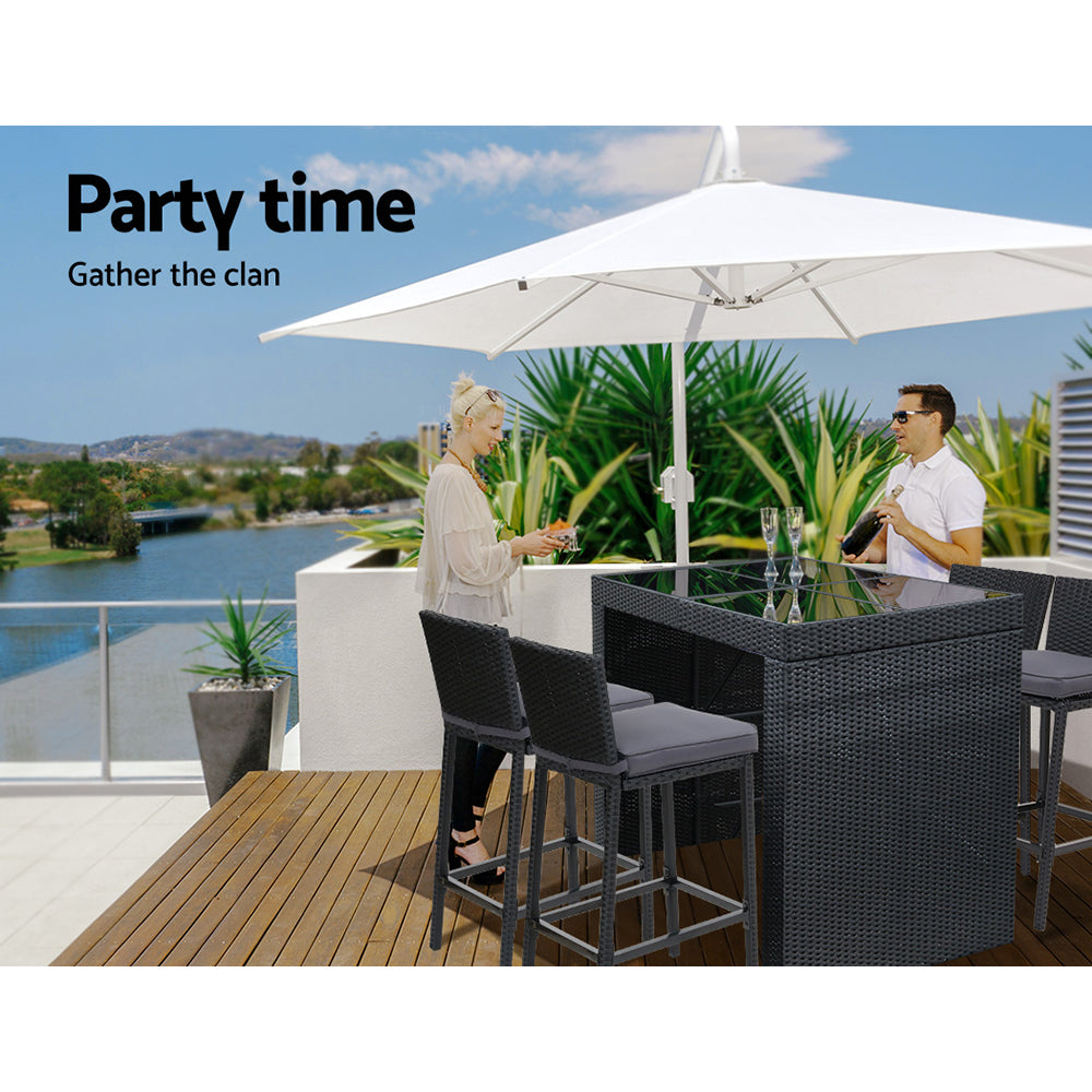 Nova Outdoor Bar Set – Black – 5 Piece