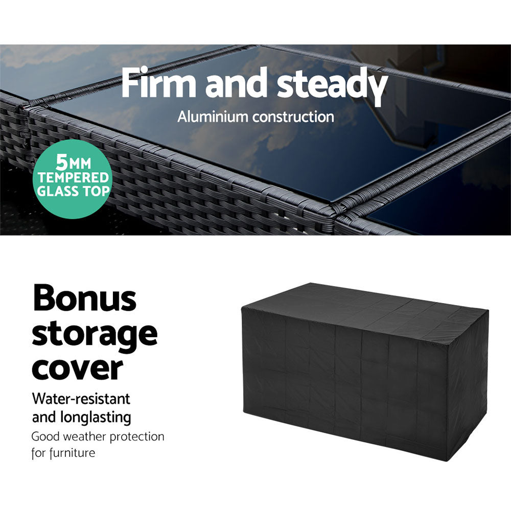 Nova Outdoor Bar Set – Black – 5 Piece