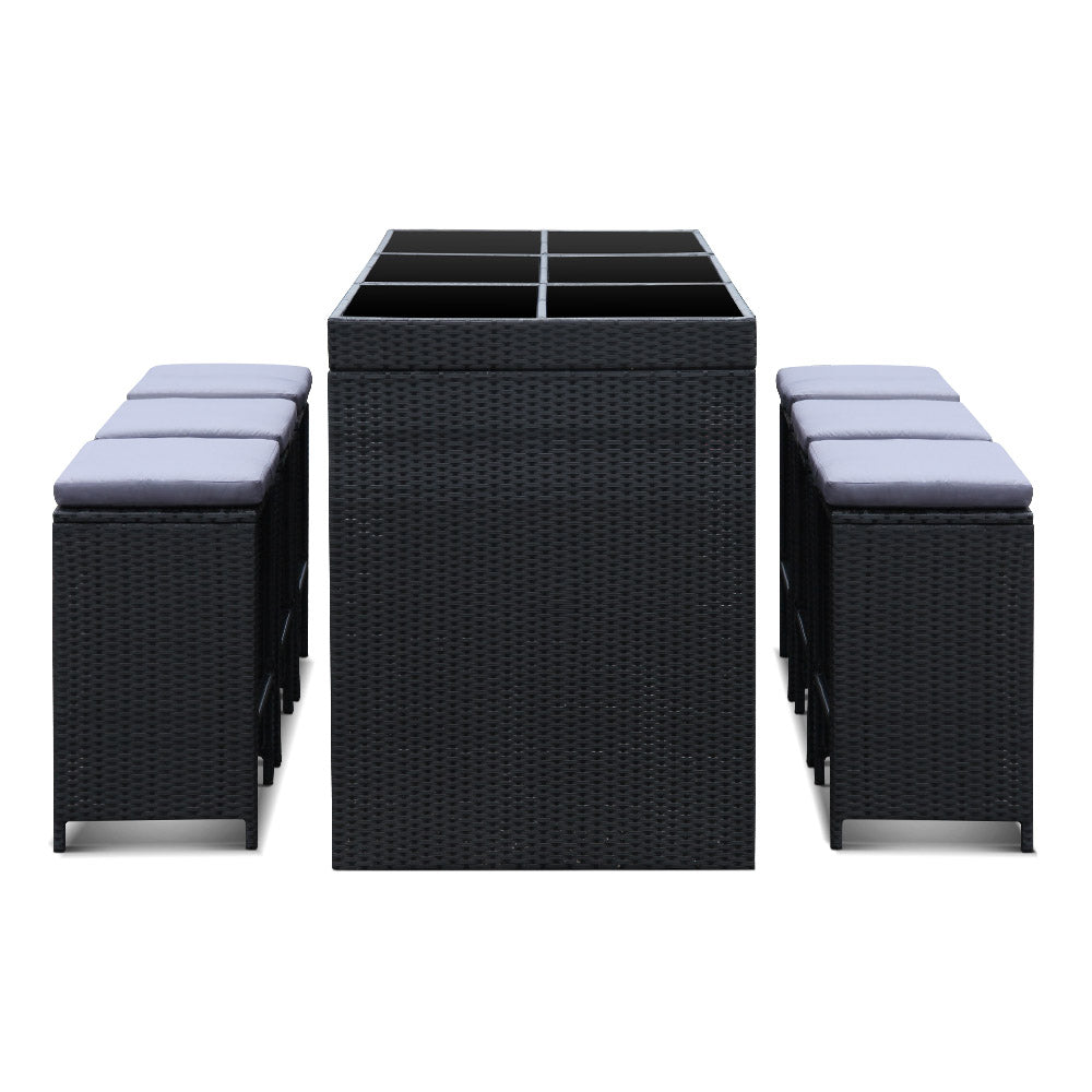 Nova Outdoor Bar Set – Black – 7 Piece
