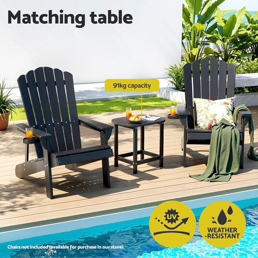 Coastal Outdoor Coffee Table – Black – HDPE