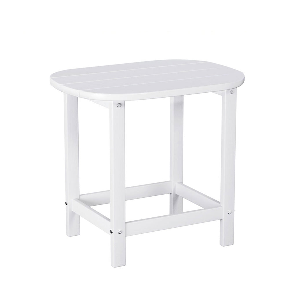 Outdoor Coffee Side Table HDPE Desk Patio Furniture Camping Garden White
