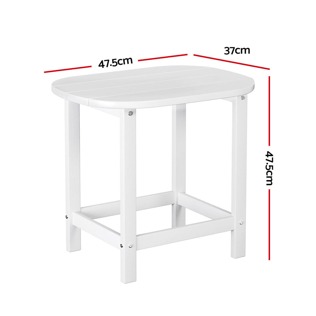 Marine Outdoor Side Table – White – HDPE